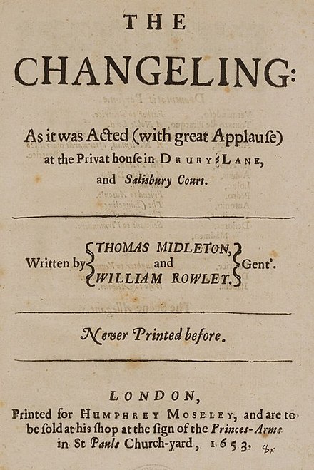 Front cover The Changeling, 1653